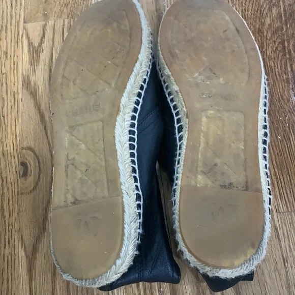 Chanel Leather Black Espadrille High Top 10 - Picture 8 of 9
